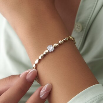 Baget Taşlı Prizma Bileklik - Garo (1)