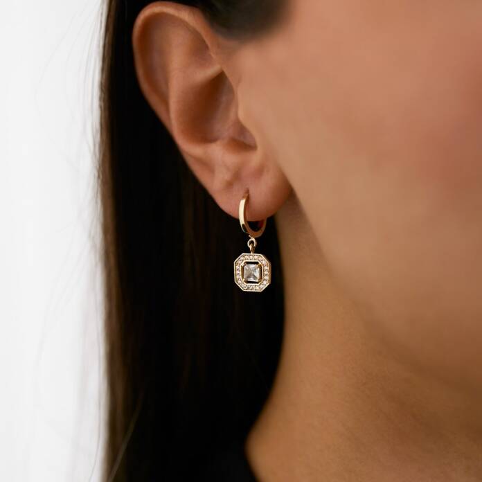 Baget Taşlı Sallantı Küpe - 1