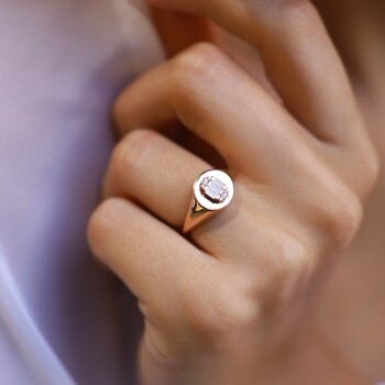 Baget Taşlı Şovalye Yüzük - Rayna