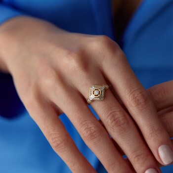 Bagetli Dörtgen Yüzük - Cemart