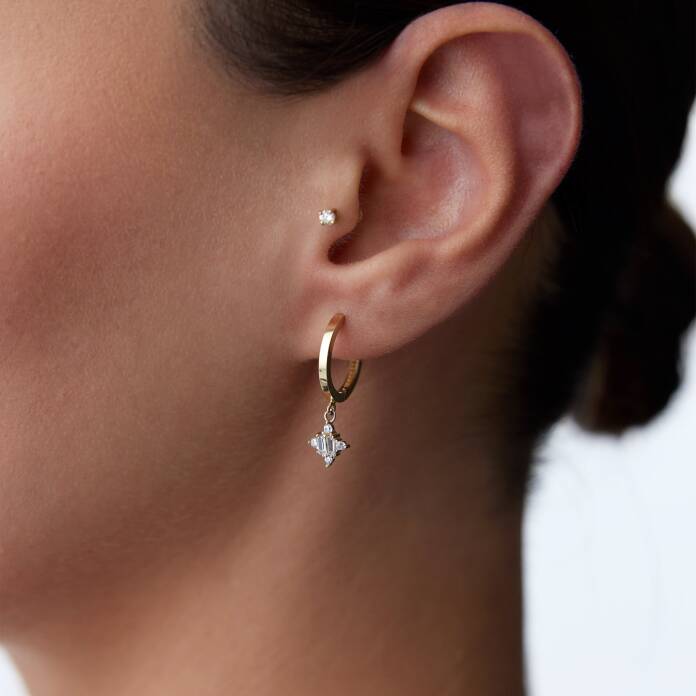 Bagetli Halka Sallantılı Küpe - 1