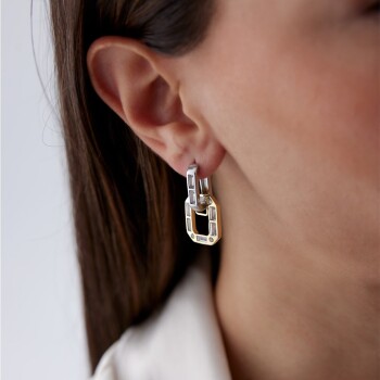 Bagetli İç İçe Geçmeli Ataç Küpe - Özkonak (1)