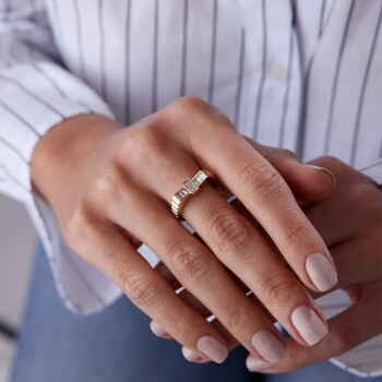 Bagetli Prizma Yüzük - Rayna (1)