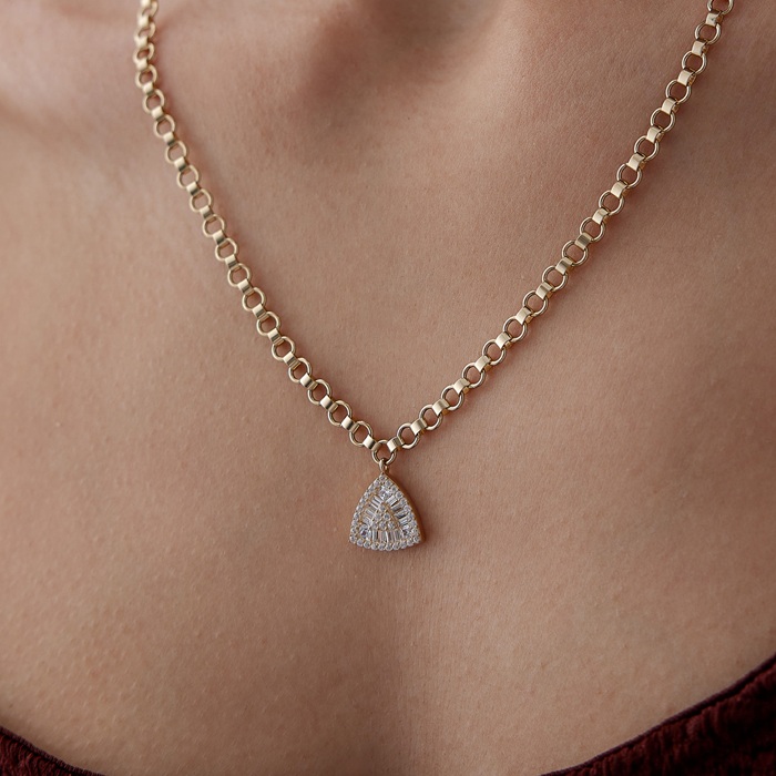 Bagetli Triangle Kolye - Rayna (1)