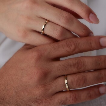 Bakla Çift Alyans - Tülay Alyans