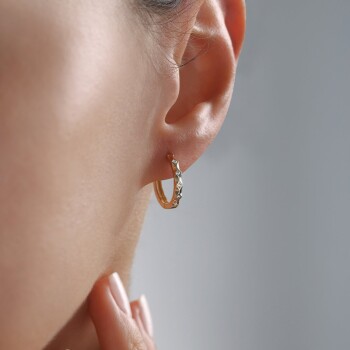 Bakla Sıra Taşlı Küpe - Rayna