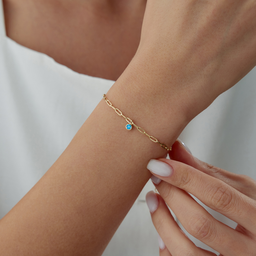 Balık Burcu Aquamarine Ataç Bileklik - 1