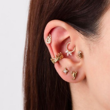 Balık İskeleti Motifli Minimal Tragus Piercing - Dianora (1)