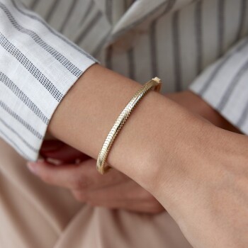 Balık Sırtı Kelepçe - Altın İş