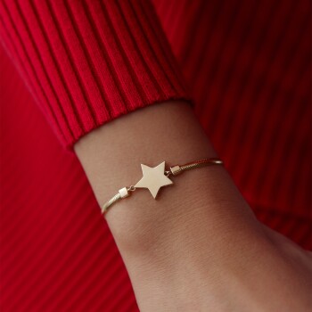 Balıksırtı Plaka Yıldız Bileklik - Mazi