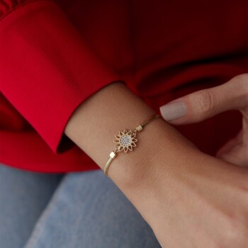 Balıksırtı Taşlı Güneş Bileklik - Mazi