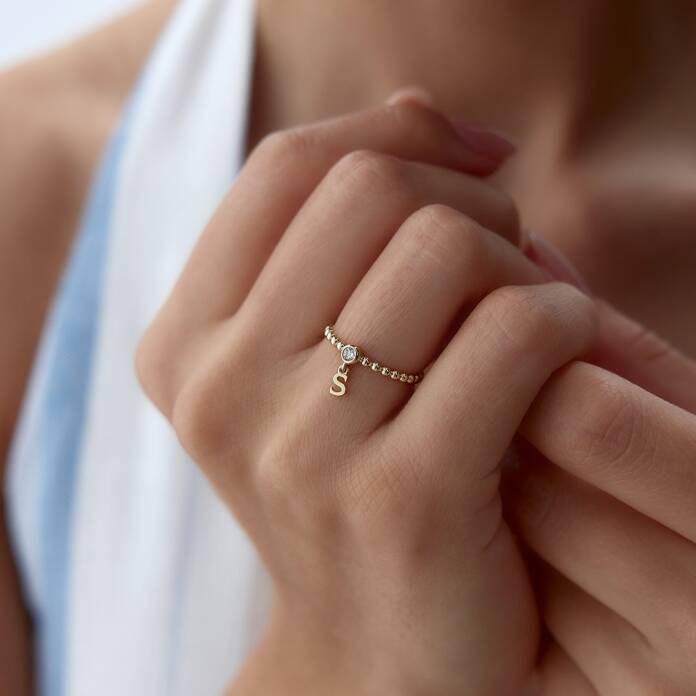 Ball Harf Sallantı Yüzük - 1