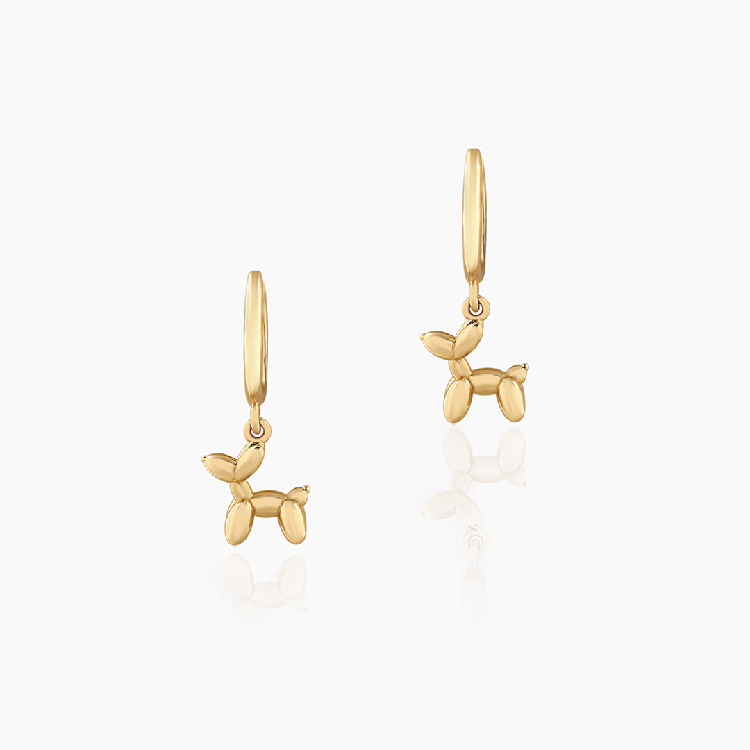 Balon Köpek Halka Sallantılı Çocuk Küpesi - 1