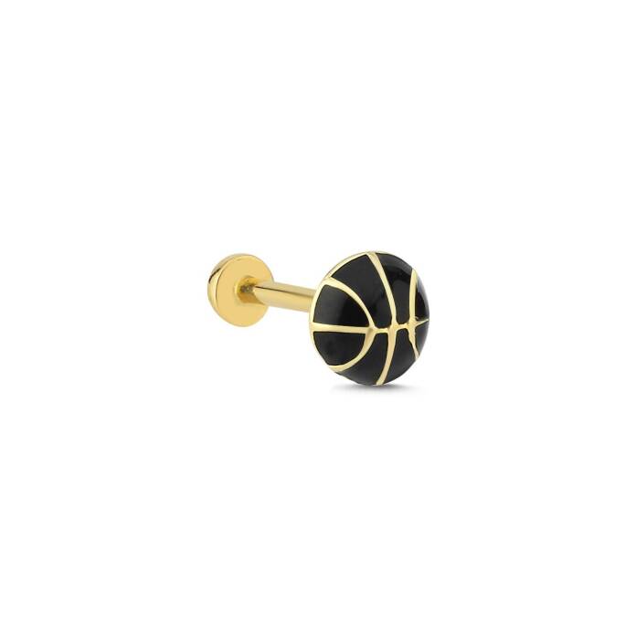 Basketball Model Siyah Mine Tragus Piercing - 1
