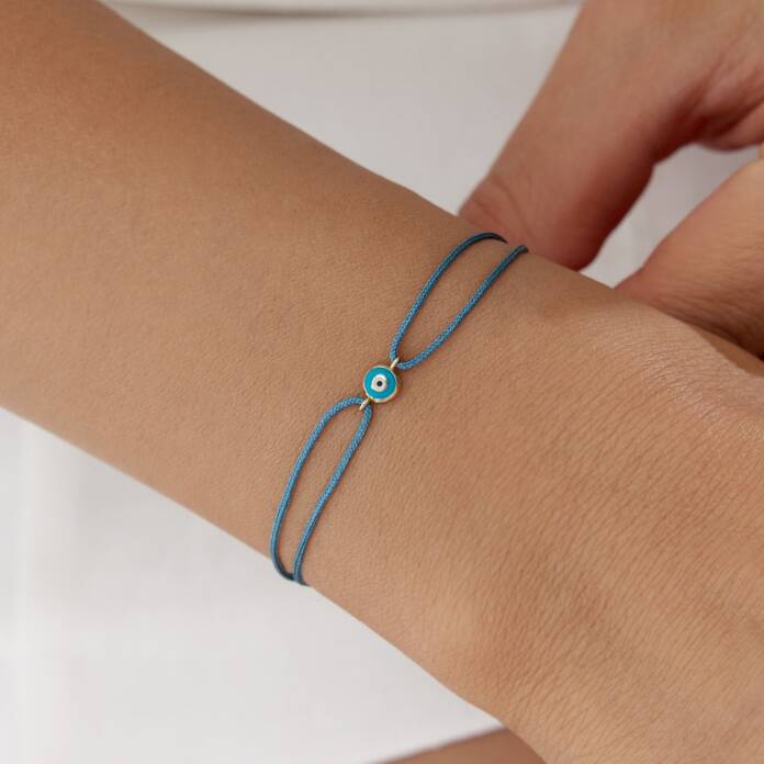 Bebe Mavisi Mineli Nazar İp Bileklik - 1