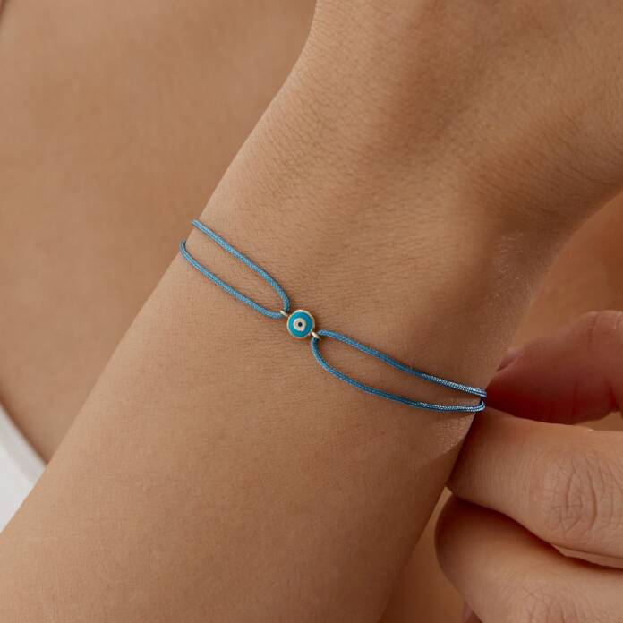 Bebe Mavisi Mineli Nazar İp Bileklik - 2