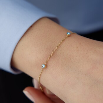 Bebe Mavisi Nazar Bileklik - Cemart (1)