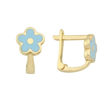 Bebek Mavisi Mineli Çocuk Küpesi - Bedri Yalçın