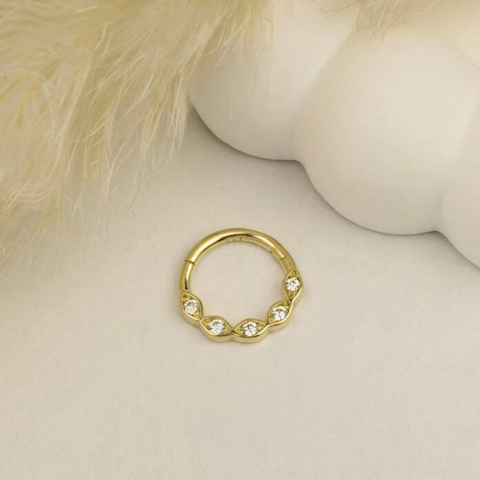 Beş Taş Dudak Motilfi Helix Piercing - 2