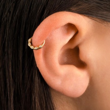 Beş Taş Dudak Motilfi Helix Piercing - 3