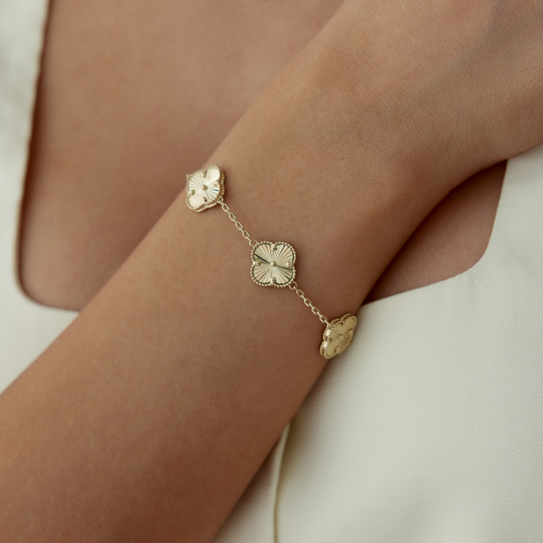 Beşli Altın Yonca Cleef Bileklik - 2