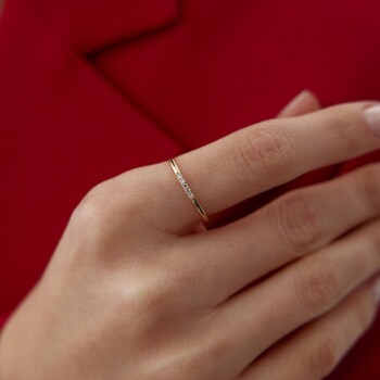 Beştaşlı Minimal Yüzük - Cemart