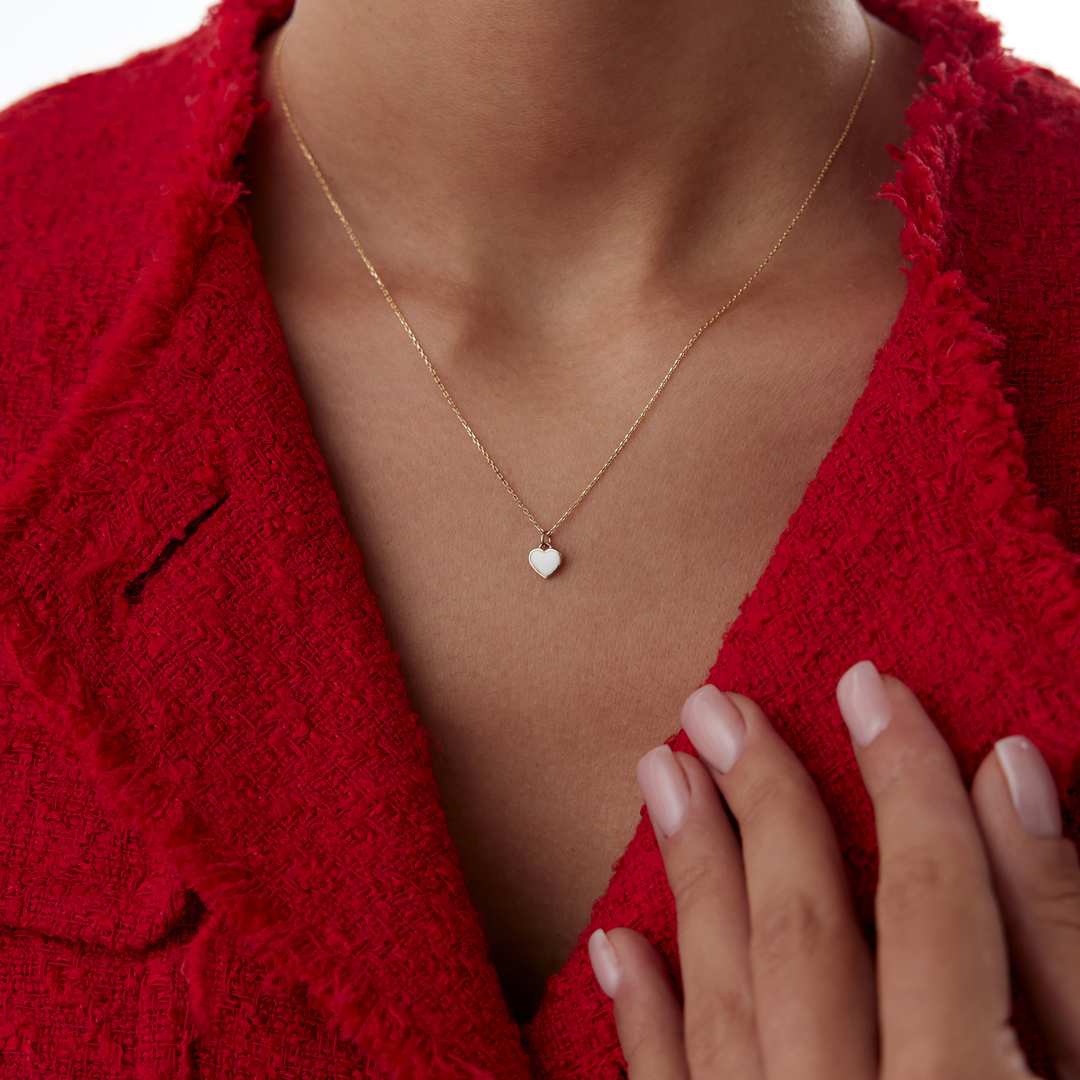 Beyaz Kalp Kolye - 1