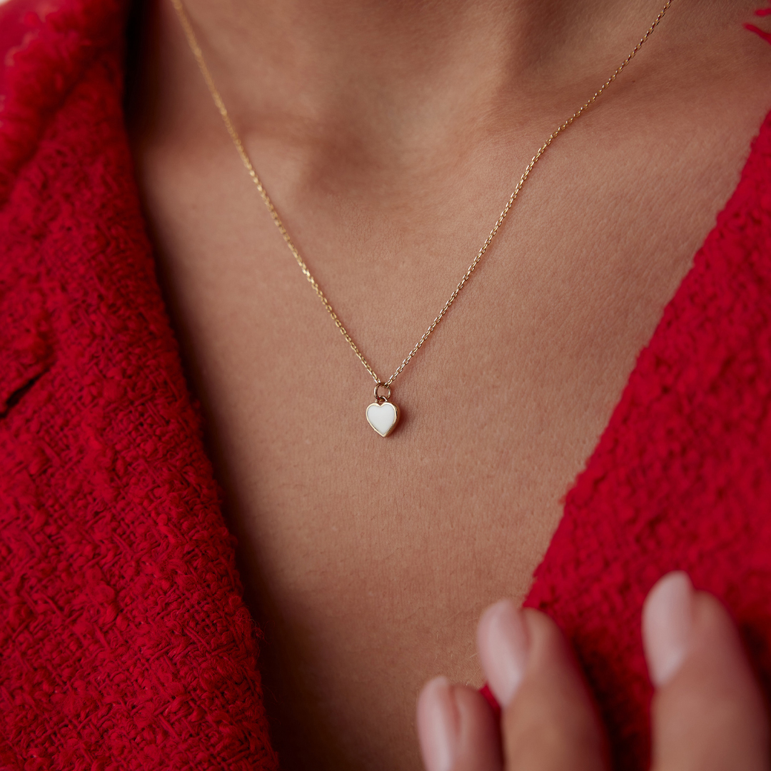 Beyaz Kalp Kolye - 2