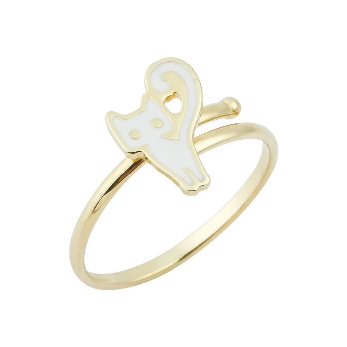 Beyaz Kedili Çocuk Yüzüğü - 1