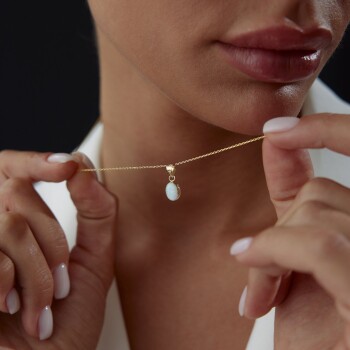 Beyaz Mineli Kolye - Milan (1)