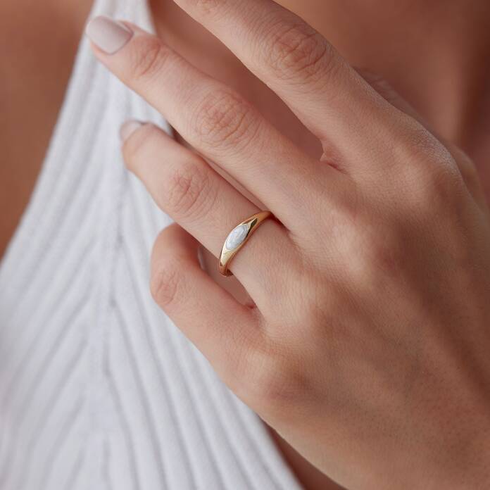 Beyaz Mineli Yüzük - 1