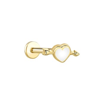 Beyaz Ok Kalp Tragus - Alen