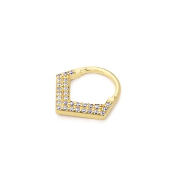 Beyaz Taşlı Helix Piercing - Alen