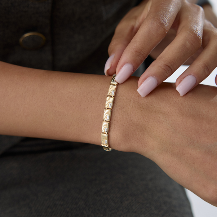 Beyaz Taşlı Nolara Bileklik - Mg Gold