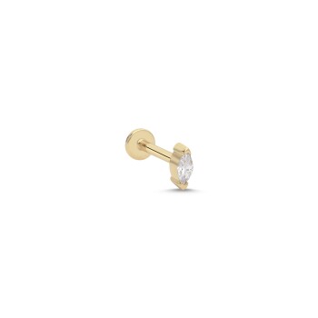 Beyaz Taşlı Tragus Piercing - Alen