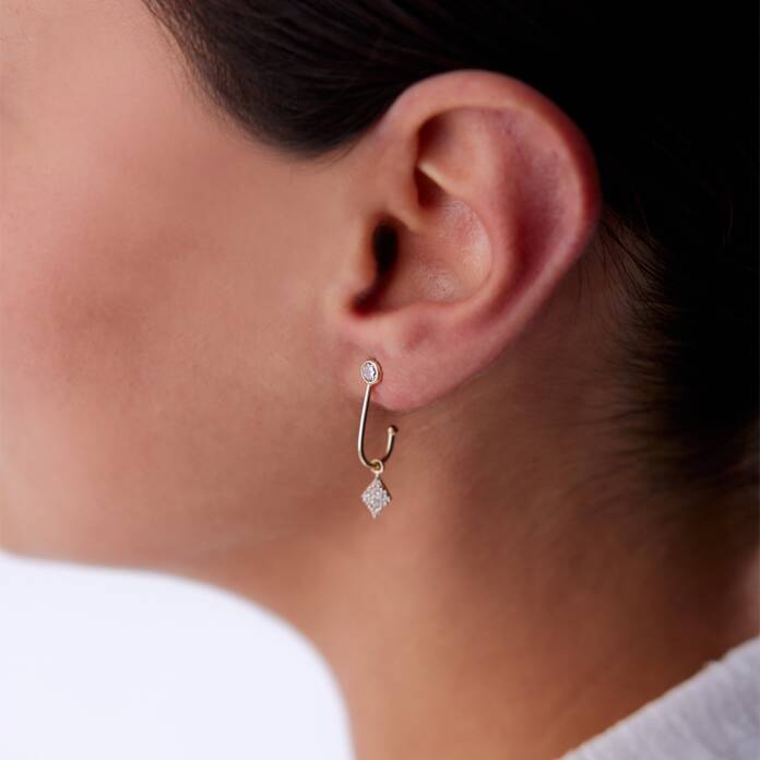 Beyaz Triangle ve Tektaş Küpe - 2