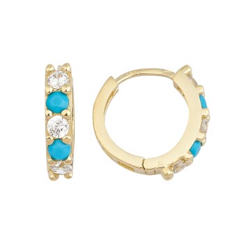 Beyaz ve Opal Taş Çocuk Küpesi - Melike