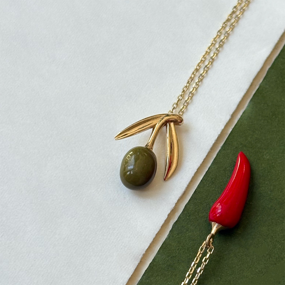 Big Yeşil Zeytin Kolye - 1