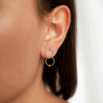 Birleşik Halkalı Vidalı Küpe - Rayna