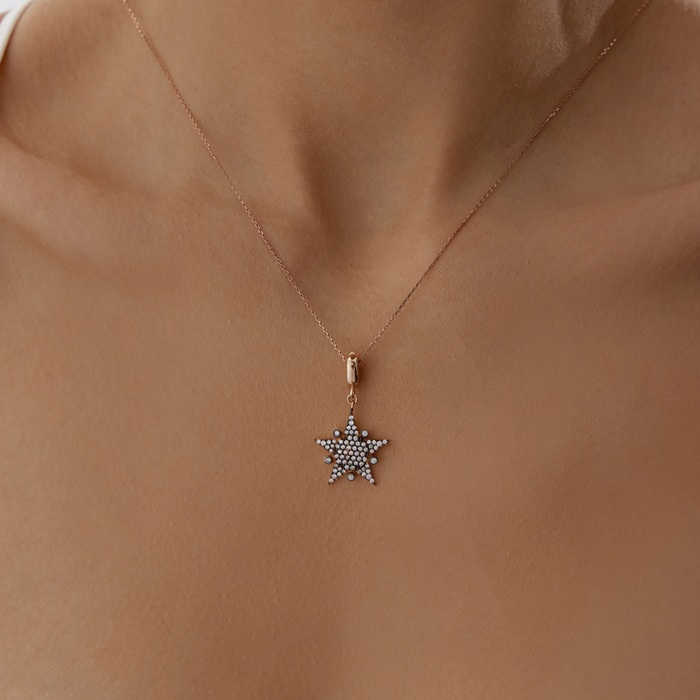 Black Big Star Kolye - Alen