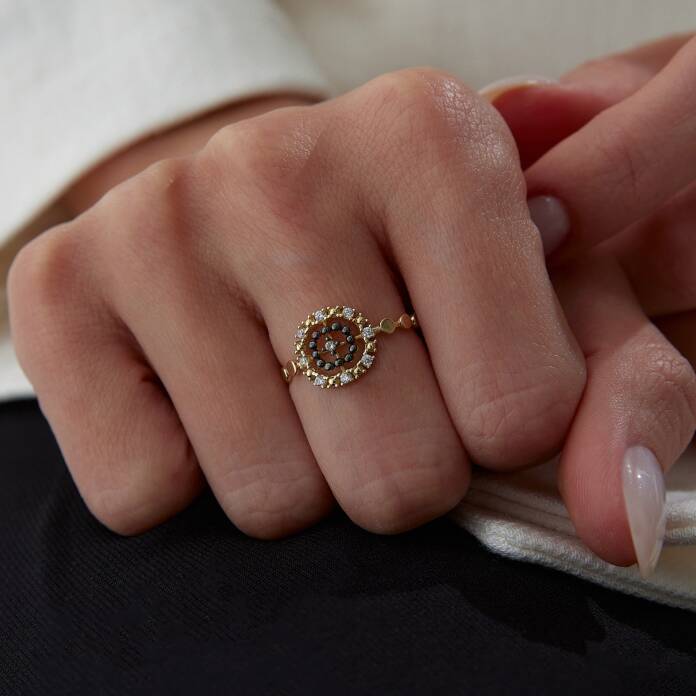 Black Flower Yüzük - 1