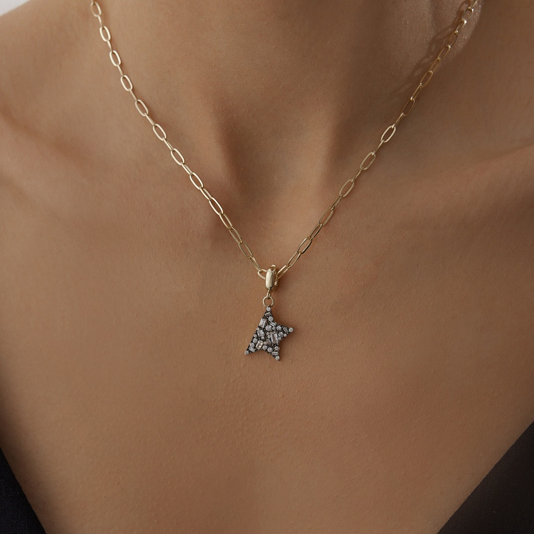 Black Half Star Kolye - 1