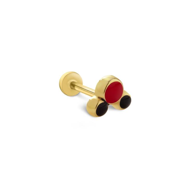 Black & Red Point Tragus Piercing - 1