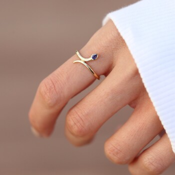 Blue Eye Snake Yüzük - Rayna