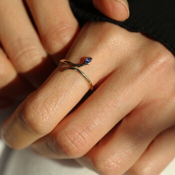 Blue Eye Snake Yüzük - Rayna (1)