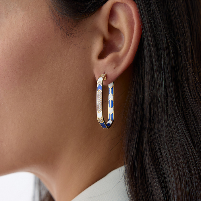 Blue Mirale Taşlı Küpe - Alen