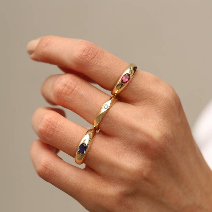 Blue Sıvama Bombe Yüzük - 4