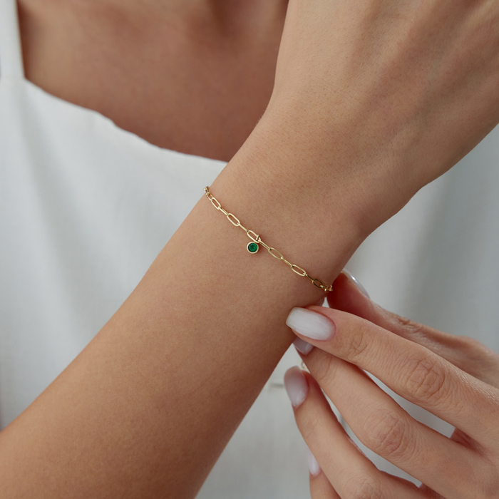 Boğa Burcu Tsavorite Ataç Bileklik - Simoro