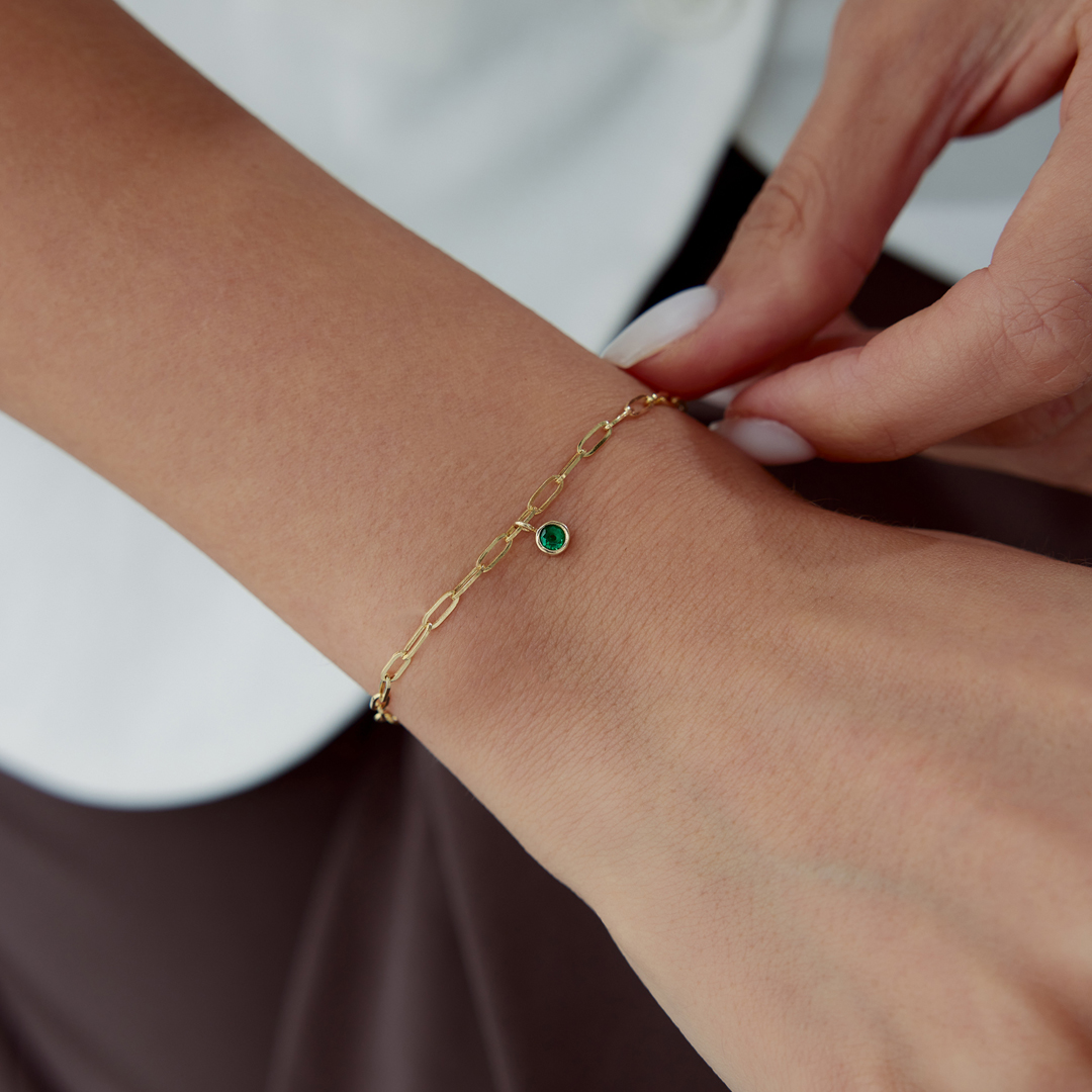 Boğa Burcu Tsavorite Ataç Bileklik - 2