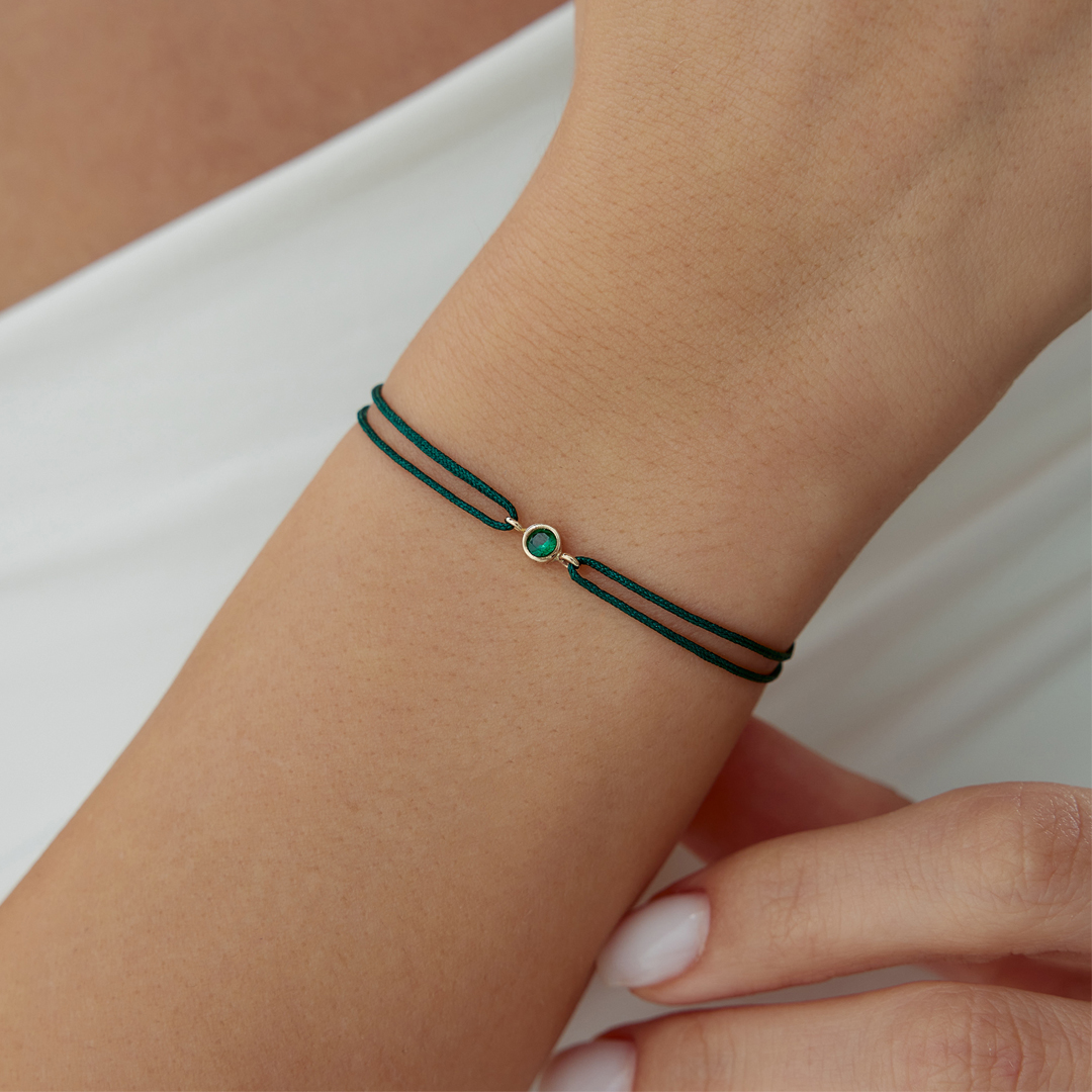 Boğa Burcu Tsavorite İpli Bileklik - 1